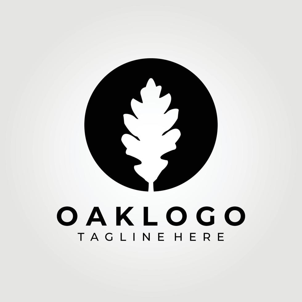 Oak leaf logo vector illustration design graphic, in circle badge