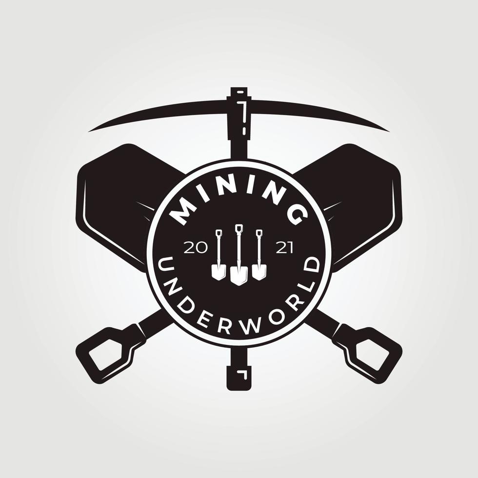 Miner club vintage logo vector illustration design