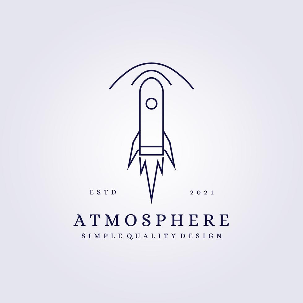 atmosphere logo rocket line art vector simple illustration design