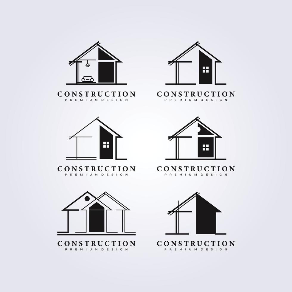 set and bundle of construction industry logo icon symbol vector illustration graphic design
