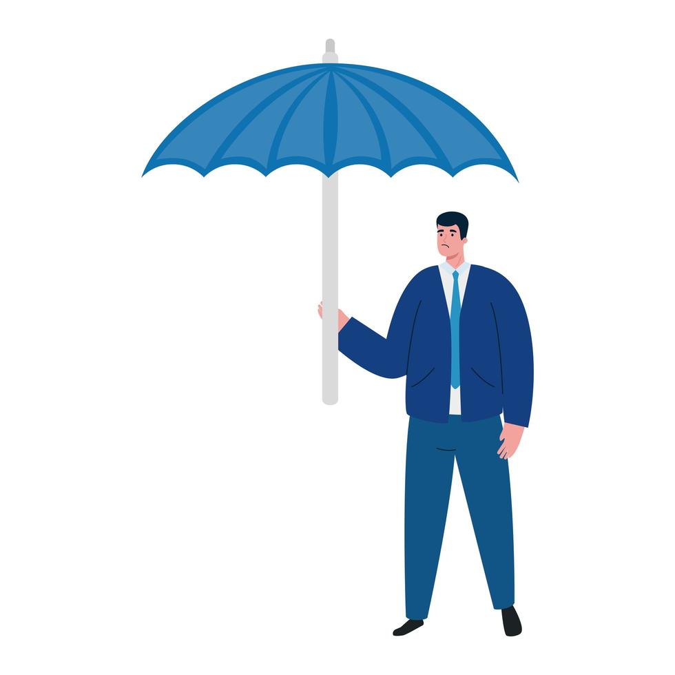 Businessman avatar with umbrella vector design