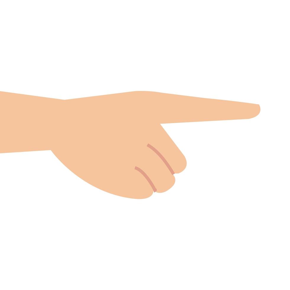 hand with pointing finger on white background vector