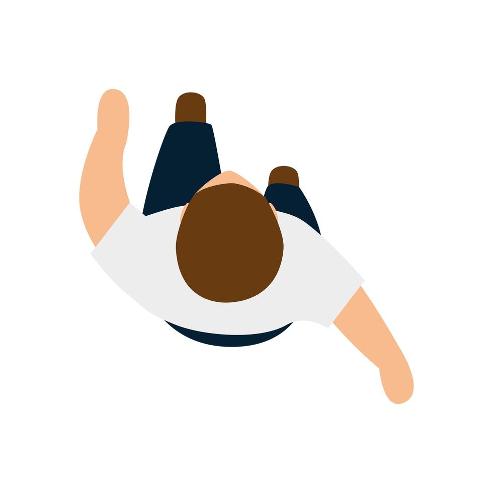 view aerial of young man isolated icon vector
