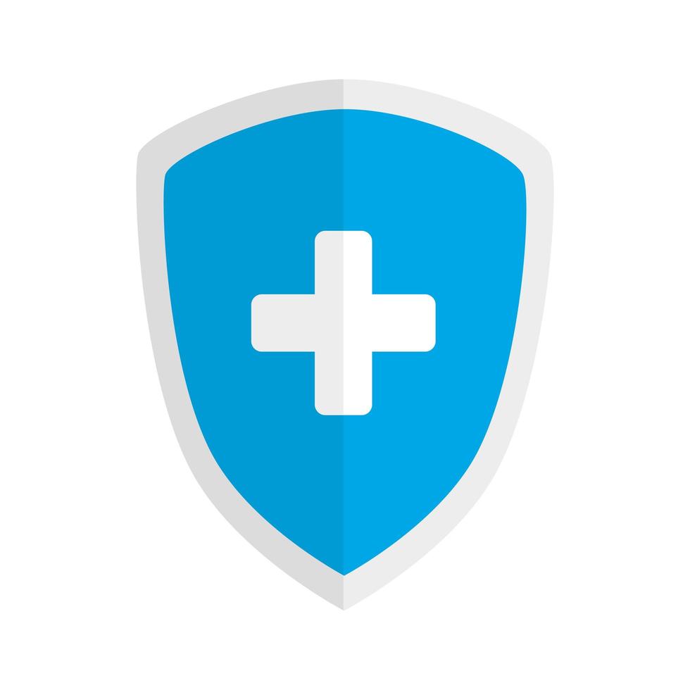 protect guard shield, with cross symbol health vector