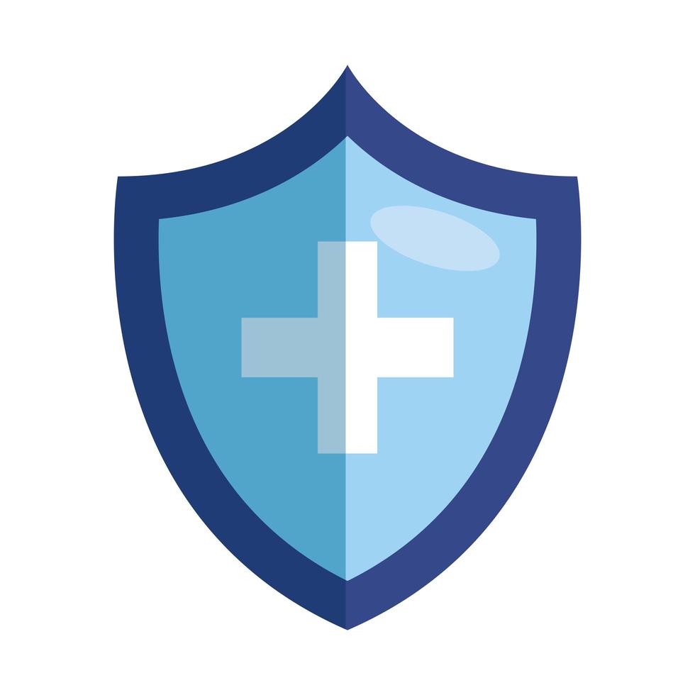protect guard shield, with cross symbol vector