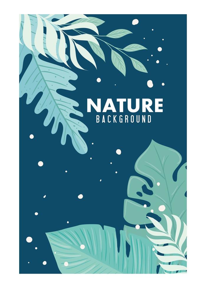 nature background, branches with tropical nature leaves of pastel color vector