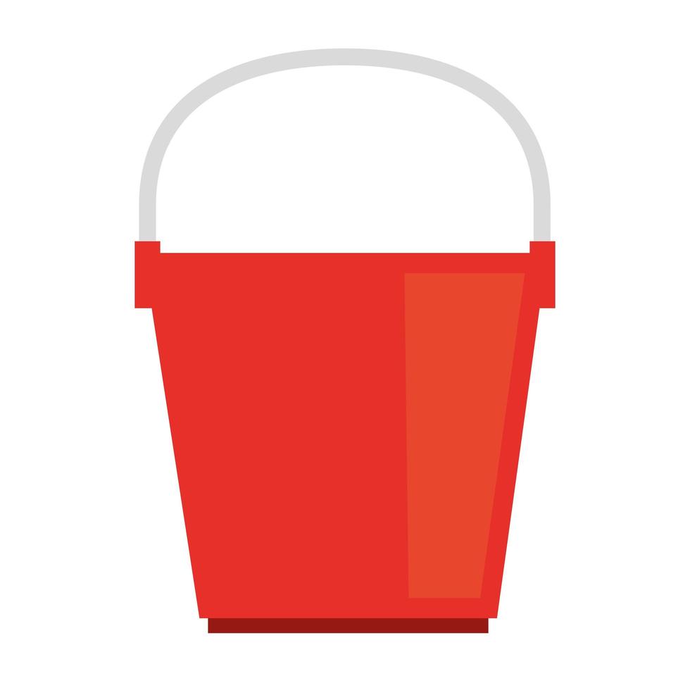 plastic red bucket, plastic bucket, pail and container with handle, household equipment vector