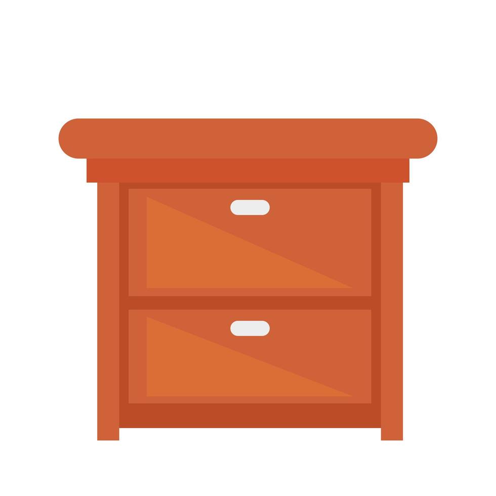 wooden drawer icon on white background vector