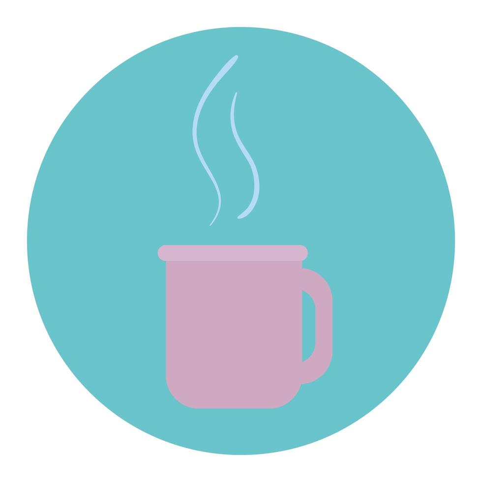 coffee mug with steam, hot drink isolated icon vector