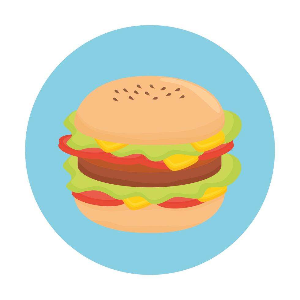 diseño de vector de comida de hamburguesa aislada