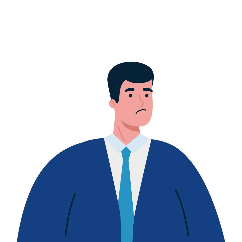 triste hombre de negocios avatar vector diseño