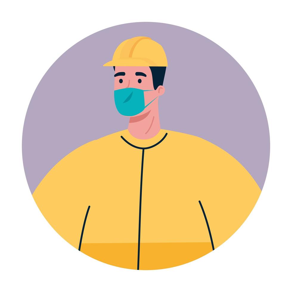 male constructer with mask vector design