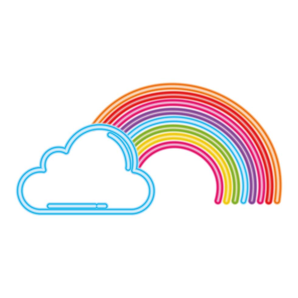 Isolated rainbow and cloud vector design