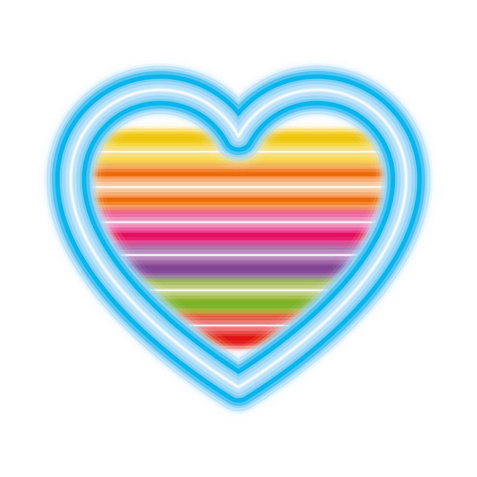 diseño de vector de corazón rayado lgtbi aislado