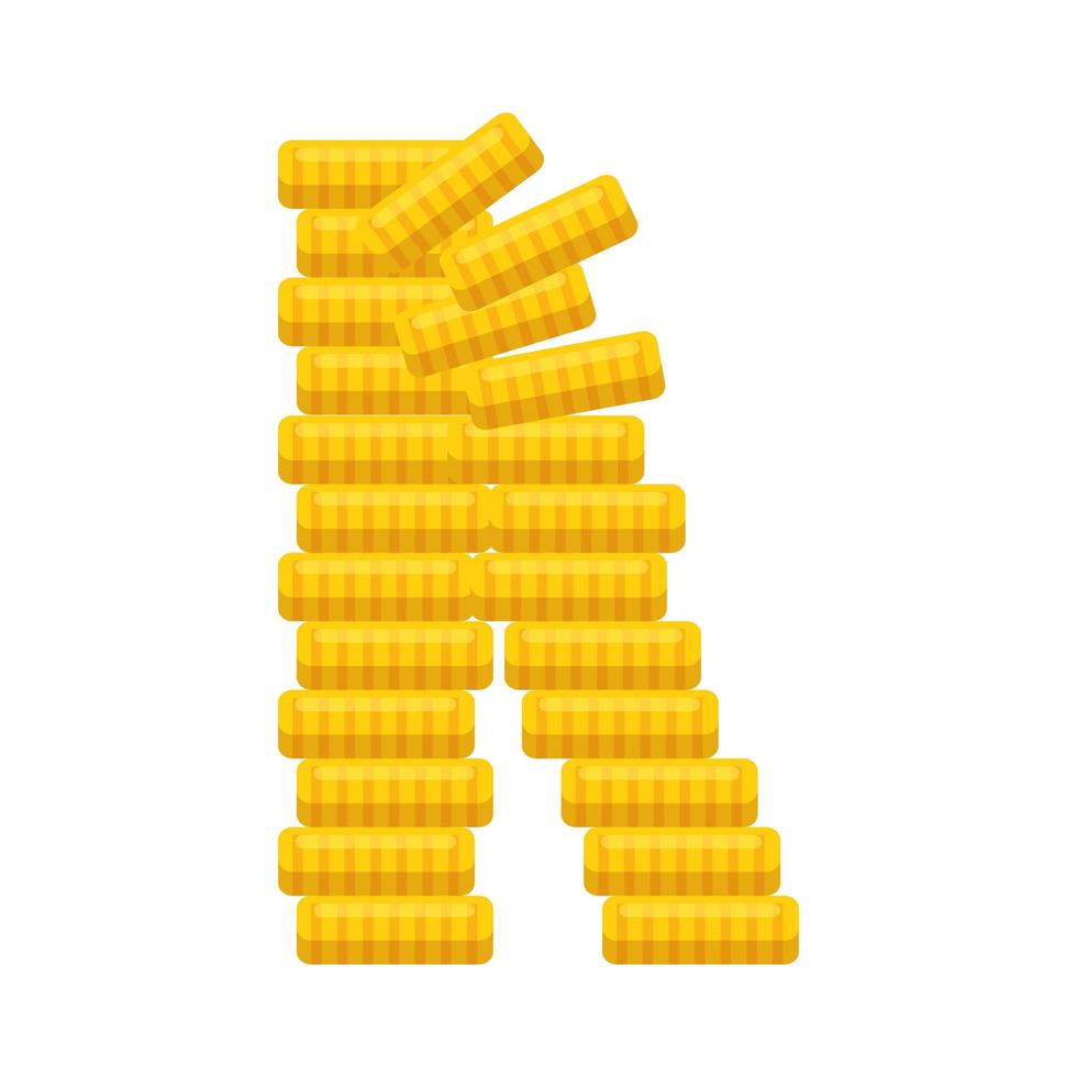 Isolated coins towers vector design