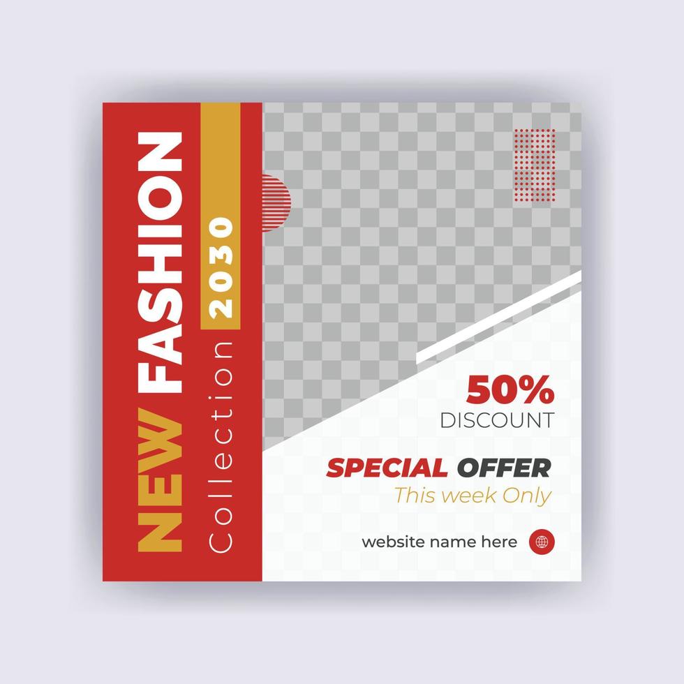 Fashion sale social media cover banner post template design vector