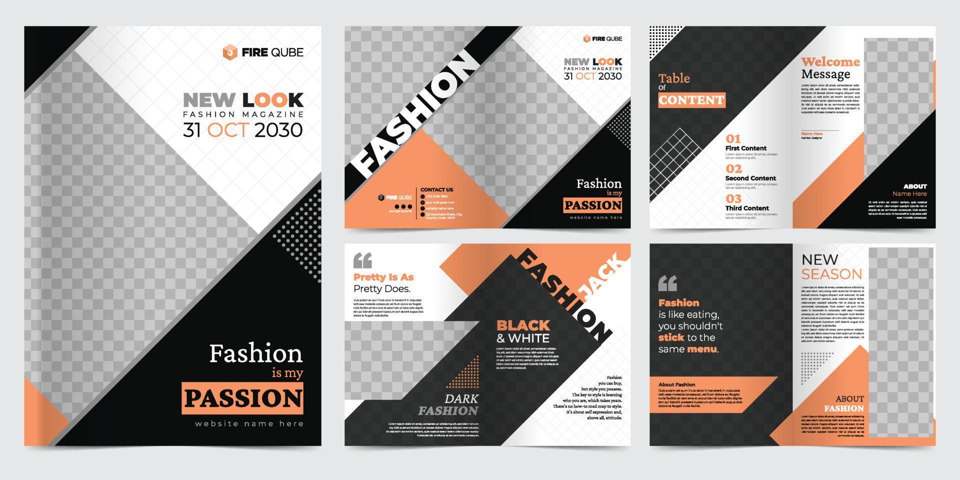 diseño de plantilla de folleto de revista de moda creativa vector