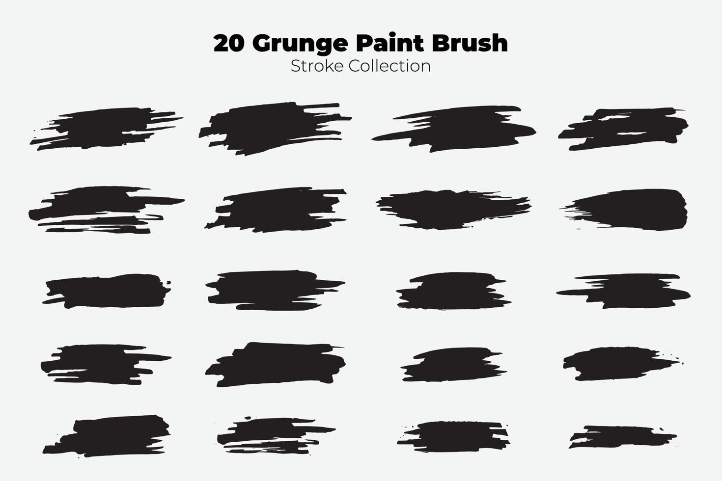 Grunge Paint Brush Stroke Collection vector