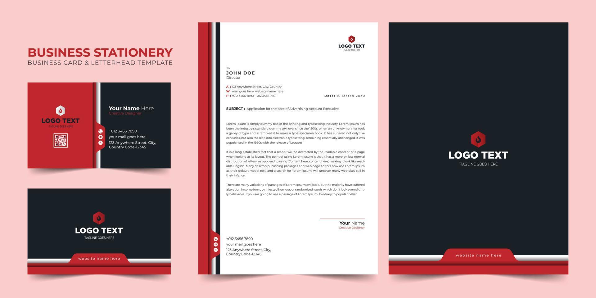 Creative Business Card Letterhead Stationery Template Design vector