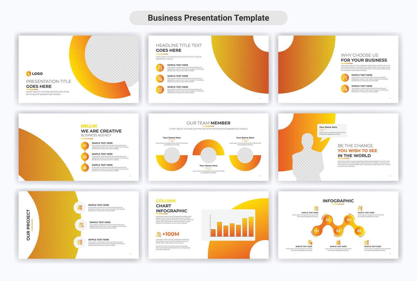 diseño de plantilla de diapositivas de presentación de powerpoint de negocios creativos. utilícelo para el fondo de la presentación principal moderna, el diseño del folleto, el control deslizante del sitio web, la página de inicio, el informe anual, el perfil de la empresa. vector