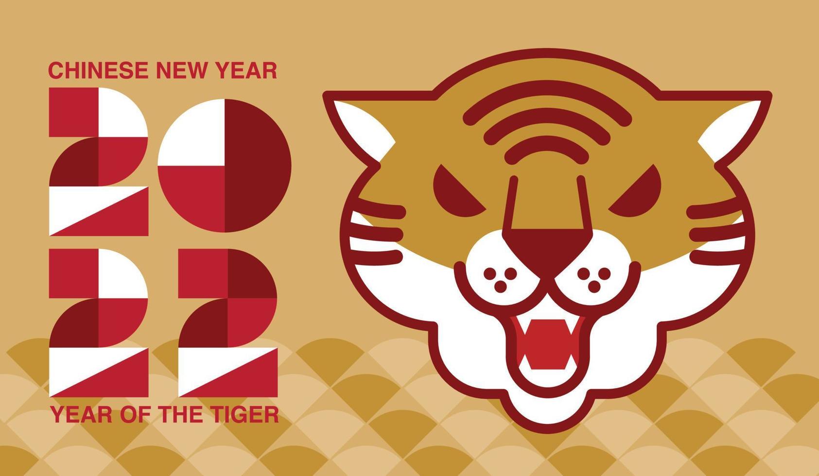 Happy new year, Chinese New Year, 2022, Year of the Tiger, cartoon character vector