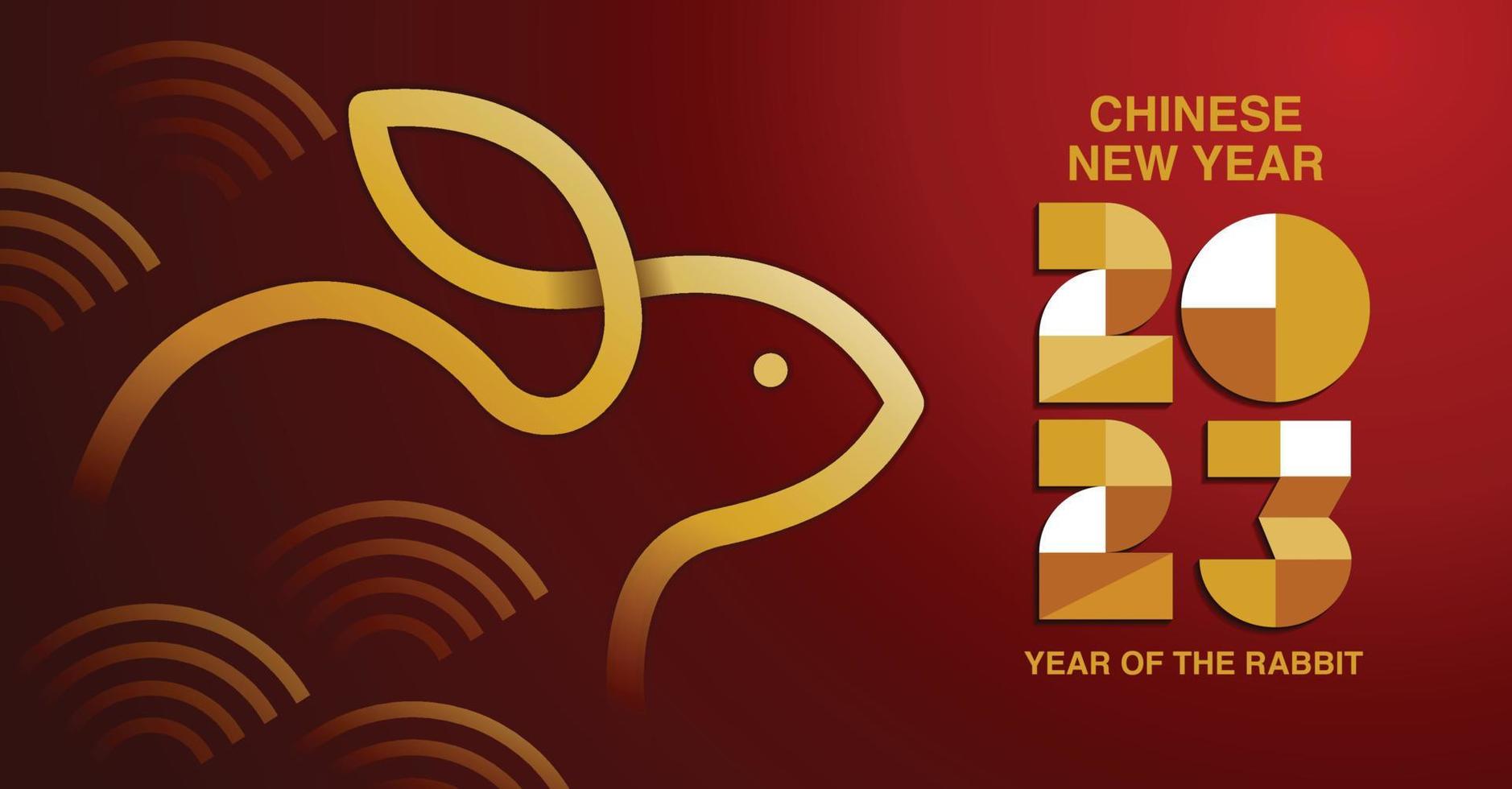 Happy new year, Chinese New Year 2023 , Year of the Rabbit , Chinese Traditional. vector