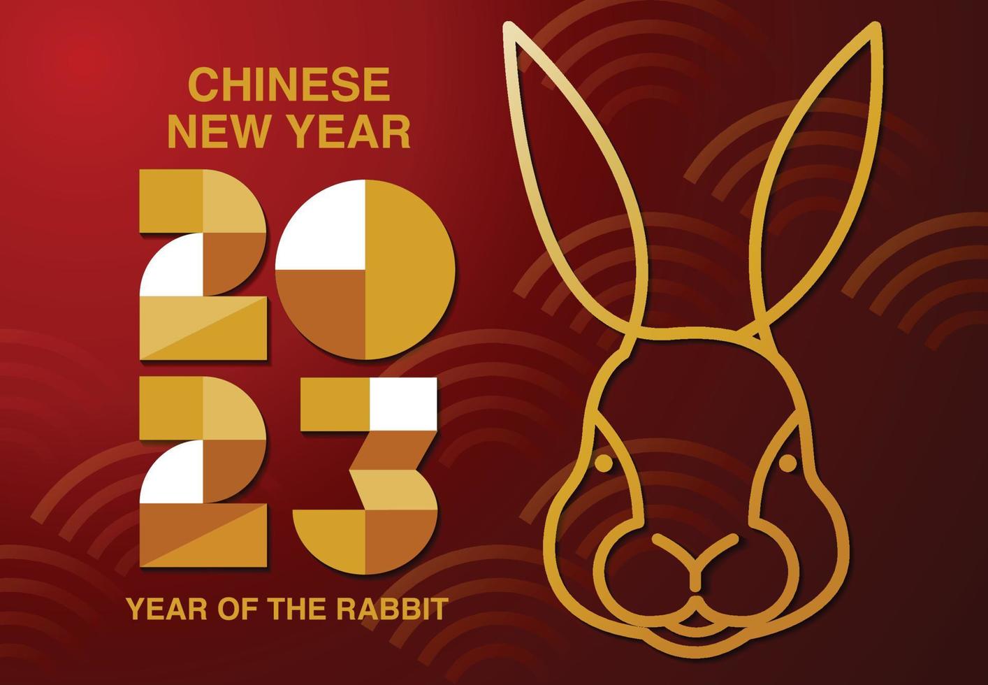 Happy new year, Chinese New Year 2023 , Year of the Rabbit , Chinese Traditional. vector