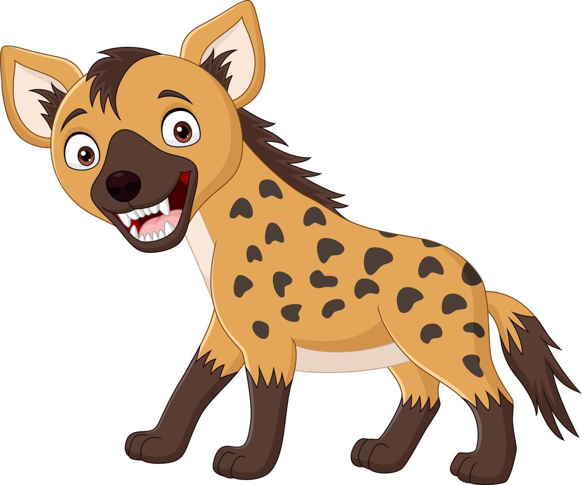 Cartoon funny hyena isolated on white background vector