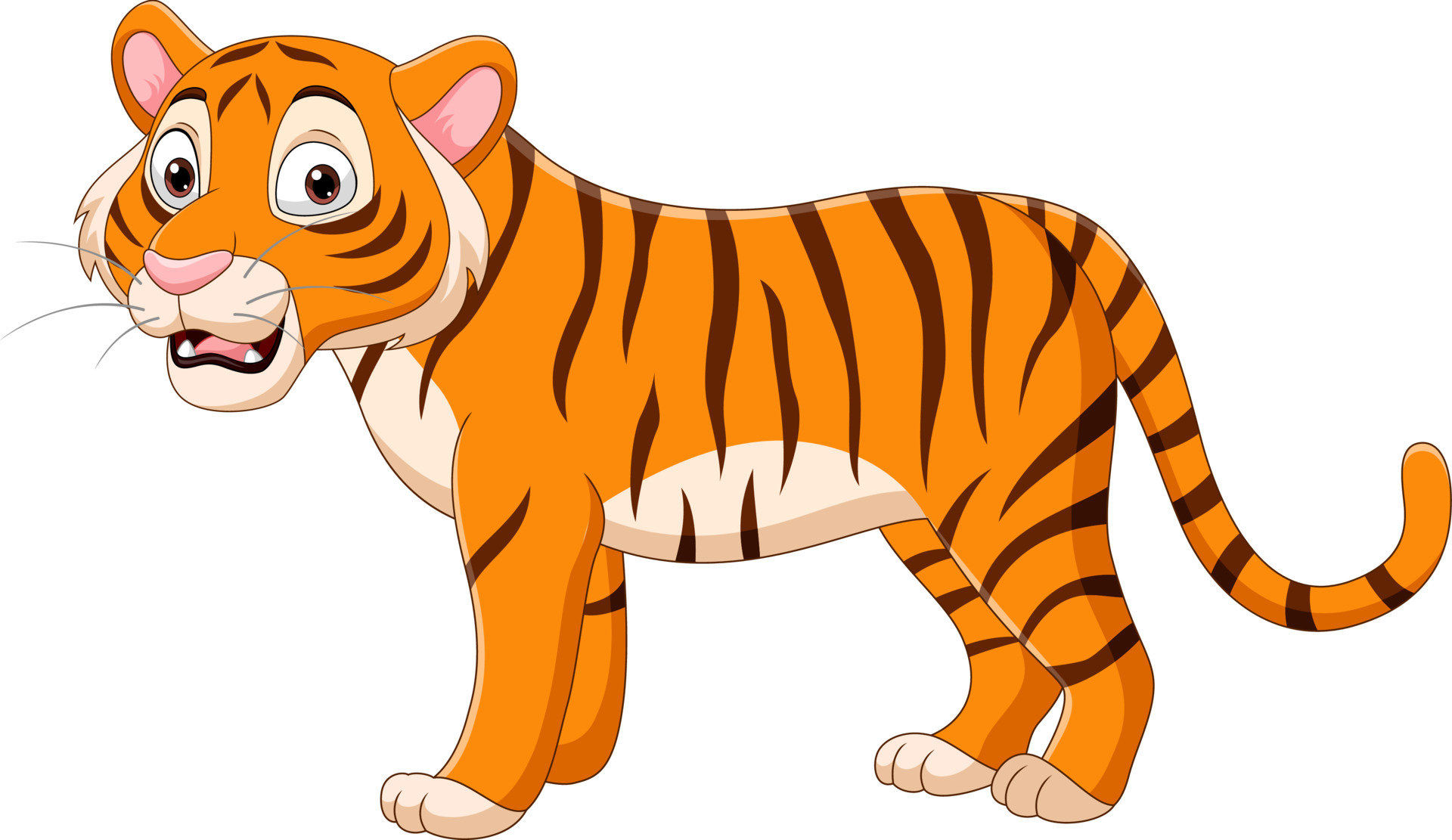 Cartoon tiger on white background 5161881 Vector Art at Vecteezy