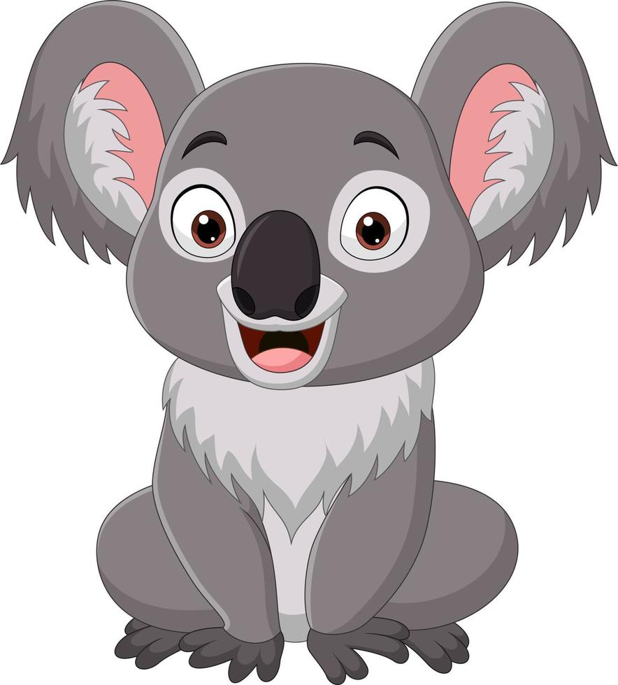 caricatura, divertido, bebé, koala, sentado vector