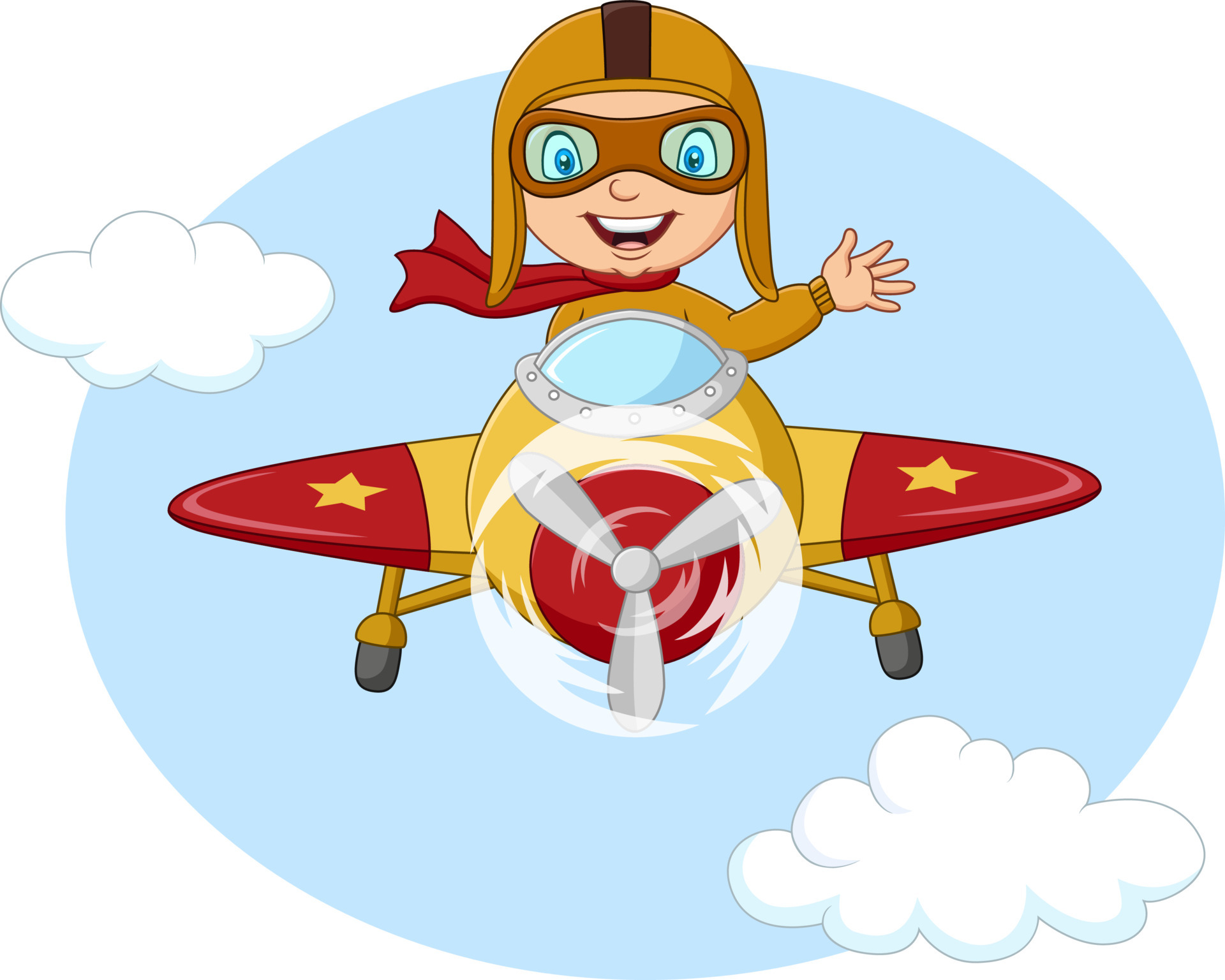 Cartoon little boy operating a plane 5162050 Vector Art at Vecteezy