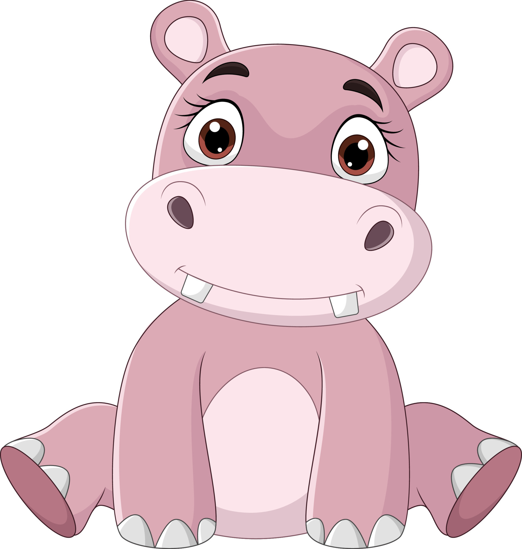 Cartoon happy baby hippo sitting 5162097 Vector Art at Vecteezy