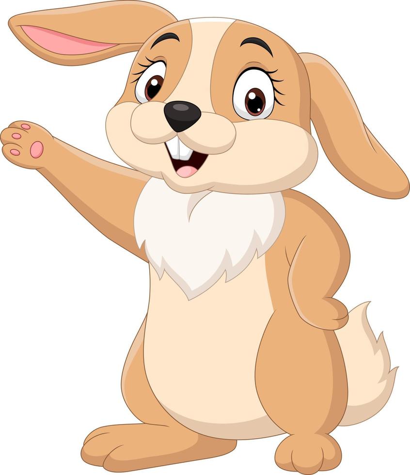 Cartoon funny rabbit isolated on white background vector