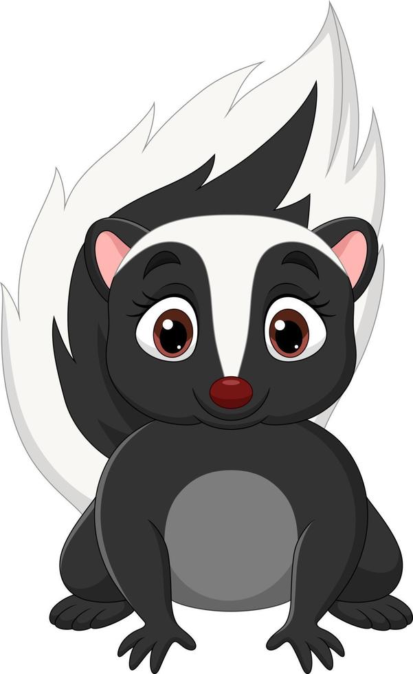 Cartoon baby skunk on white background vector