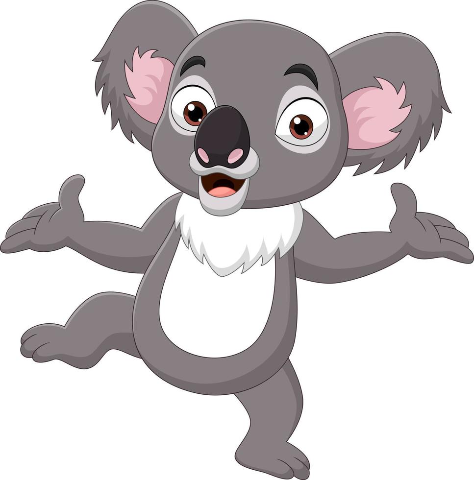 koala feliz de dibujos animados sobre fondo blanco vector