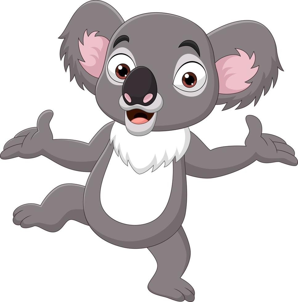 Cartoon happy koala on white background vector