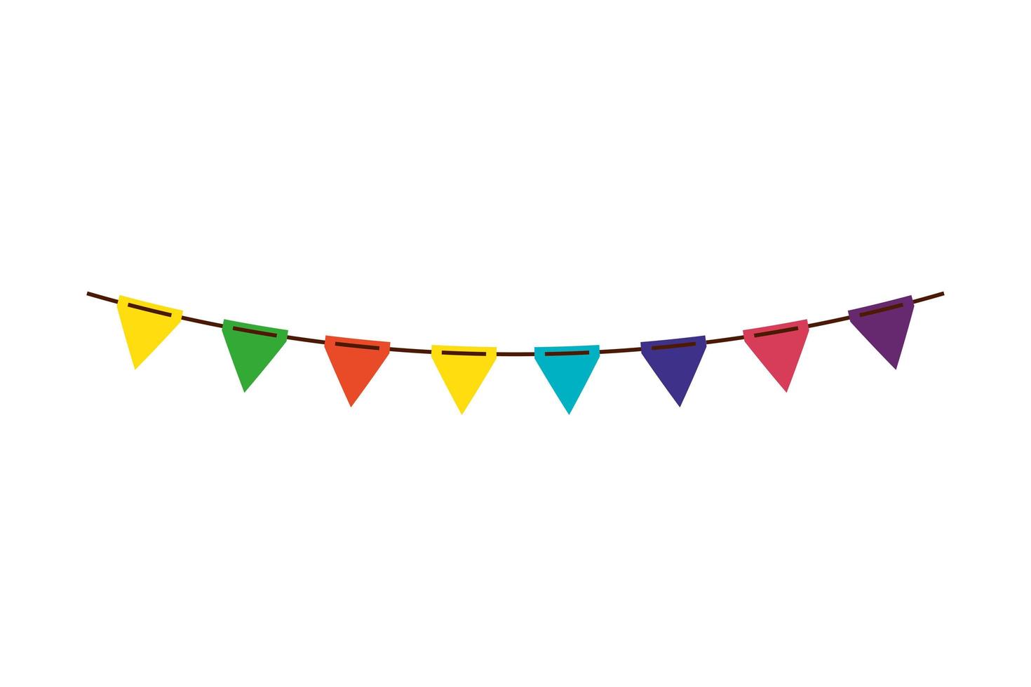 carnival colored garland, festive celebration, isolated icon vector