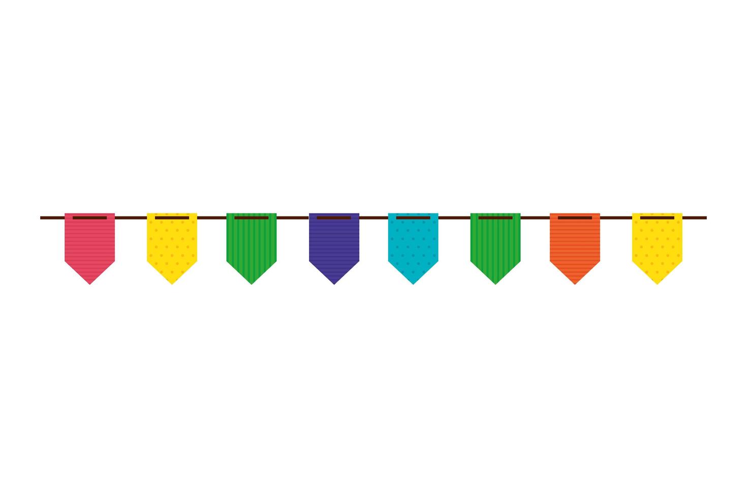 carnival colored garland, festive celebration, isolated icon vector