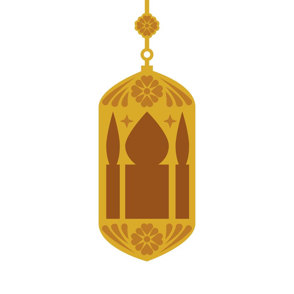 ramadan kareem lantern hanging , arab islam culture decoration on white background vector