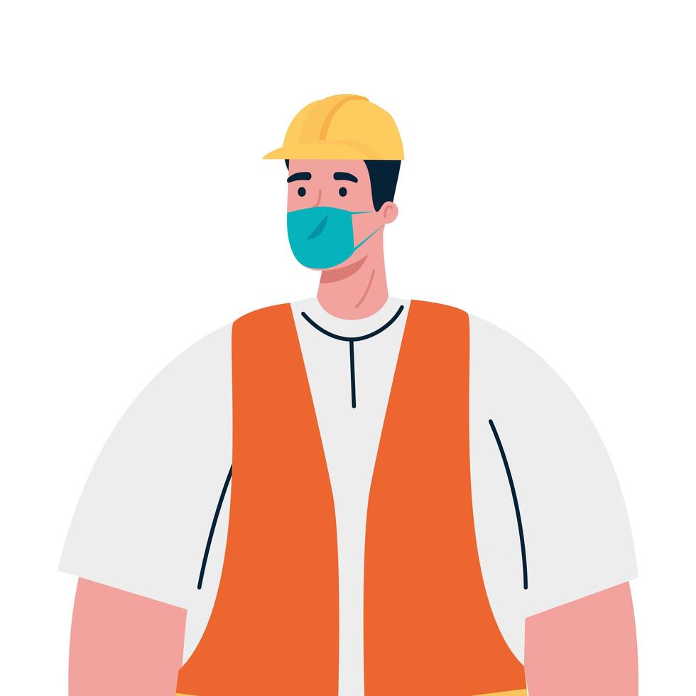 male constructer with mask vector design