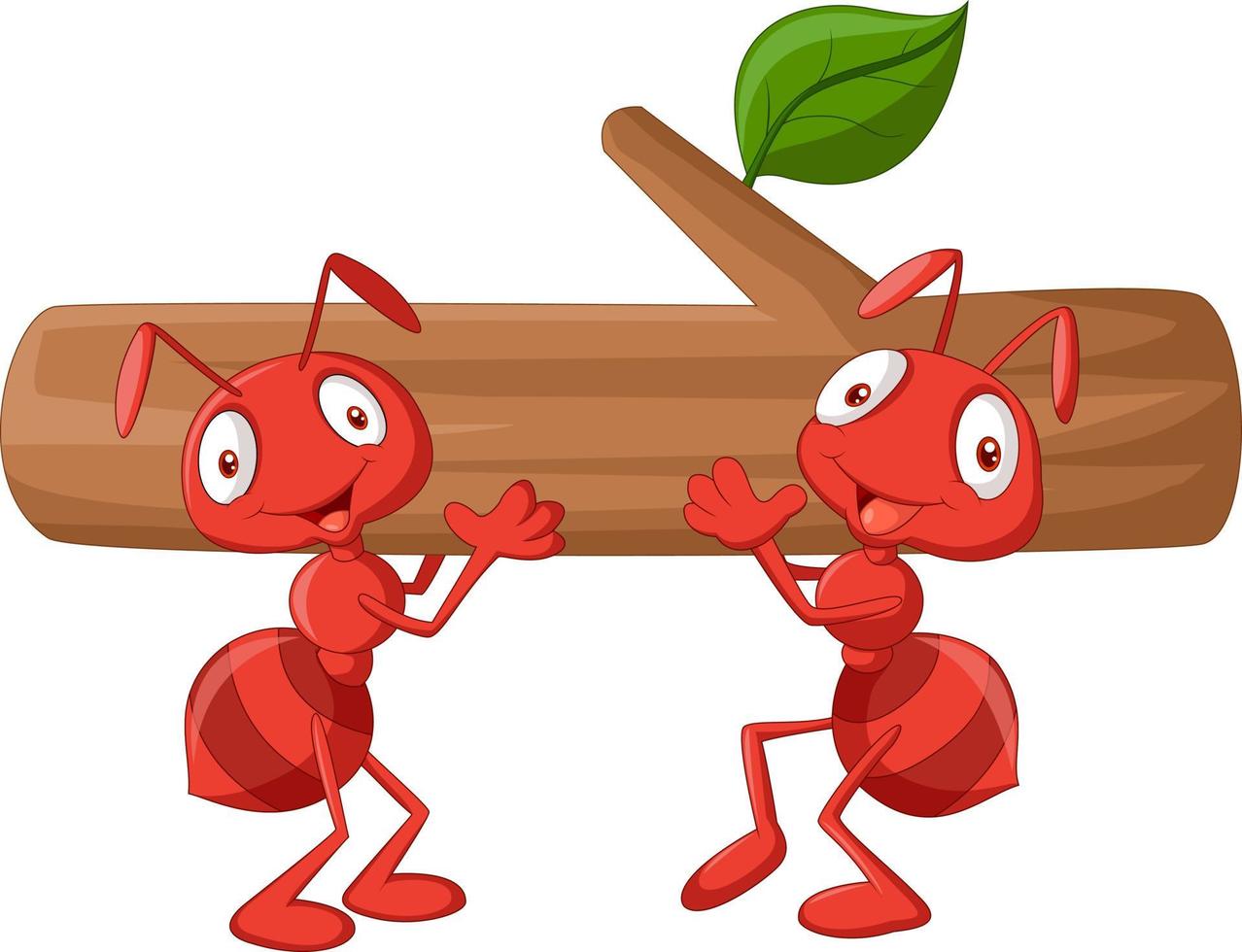 Team of ants carries log vector