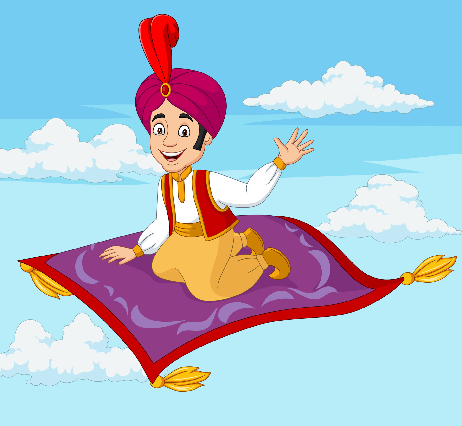 cartoon flying carpet