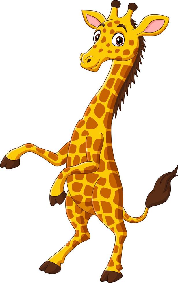 Cute giraffe cartoon isolated on white background vector