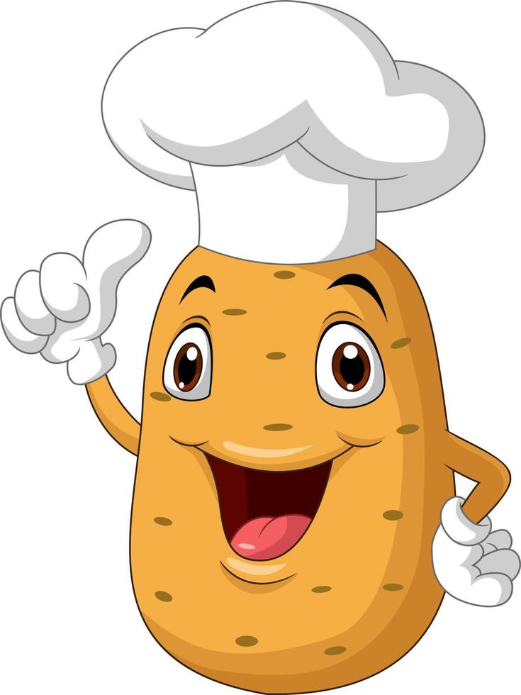 Potato chef cartoon giving thumb up vector