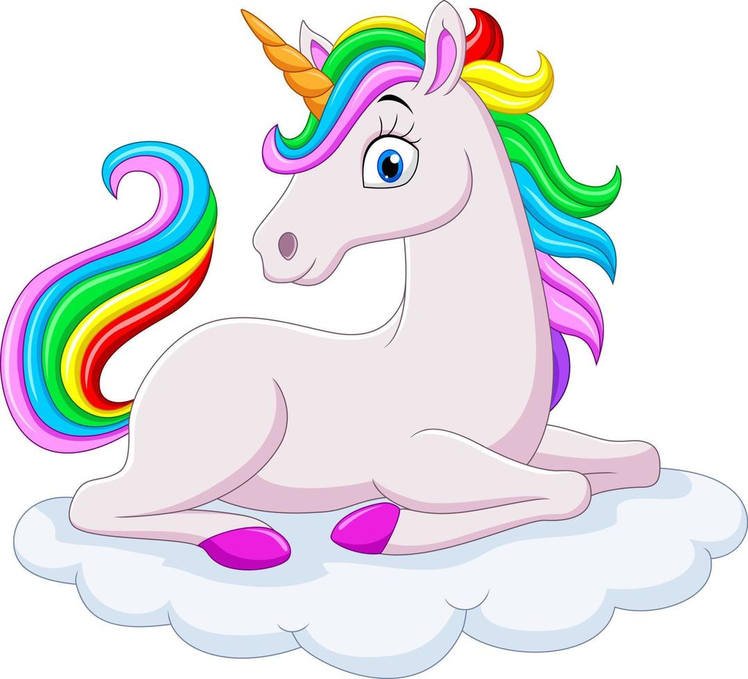 unicornio arcoiris de dibujos animados en las nubes 5162420 Vector en  Vecteezy