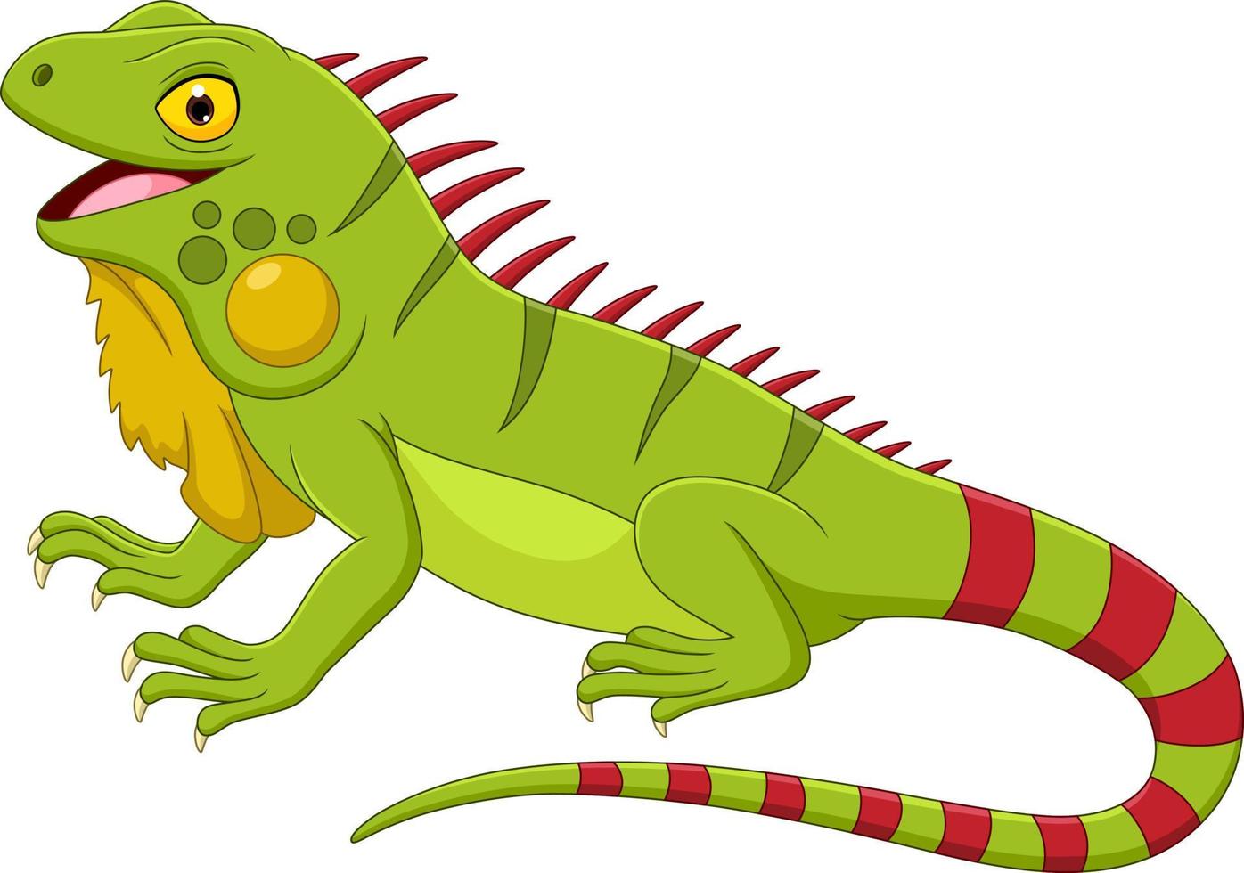 Cartoon iguana isolated on white background vector