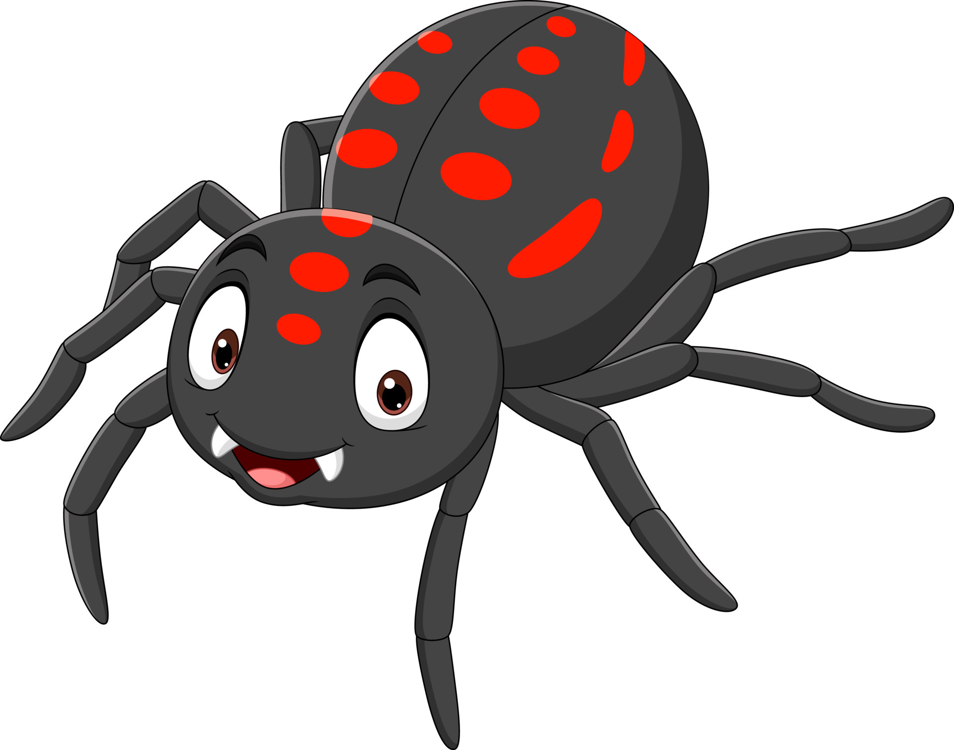 Cartoon funny spider on white background 5162480 Vector Art at Vecteezy