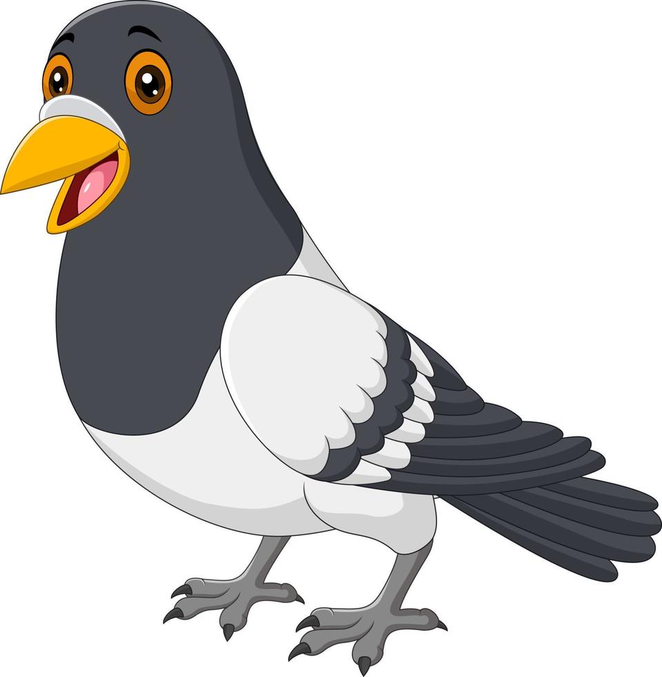 Cartoon funny pigeon isolated on white background vector