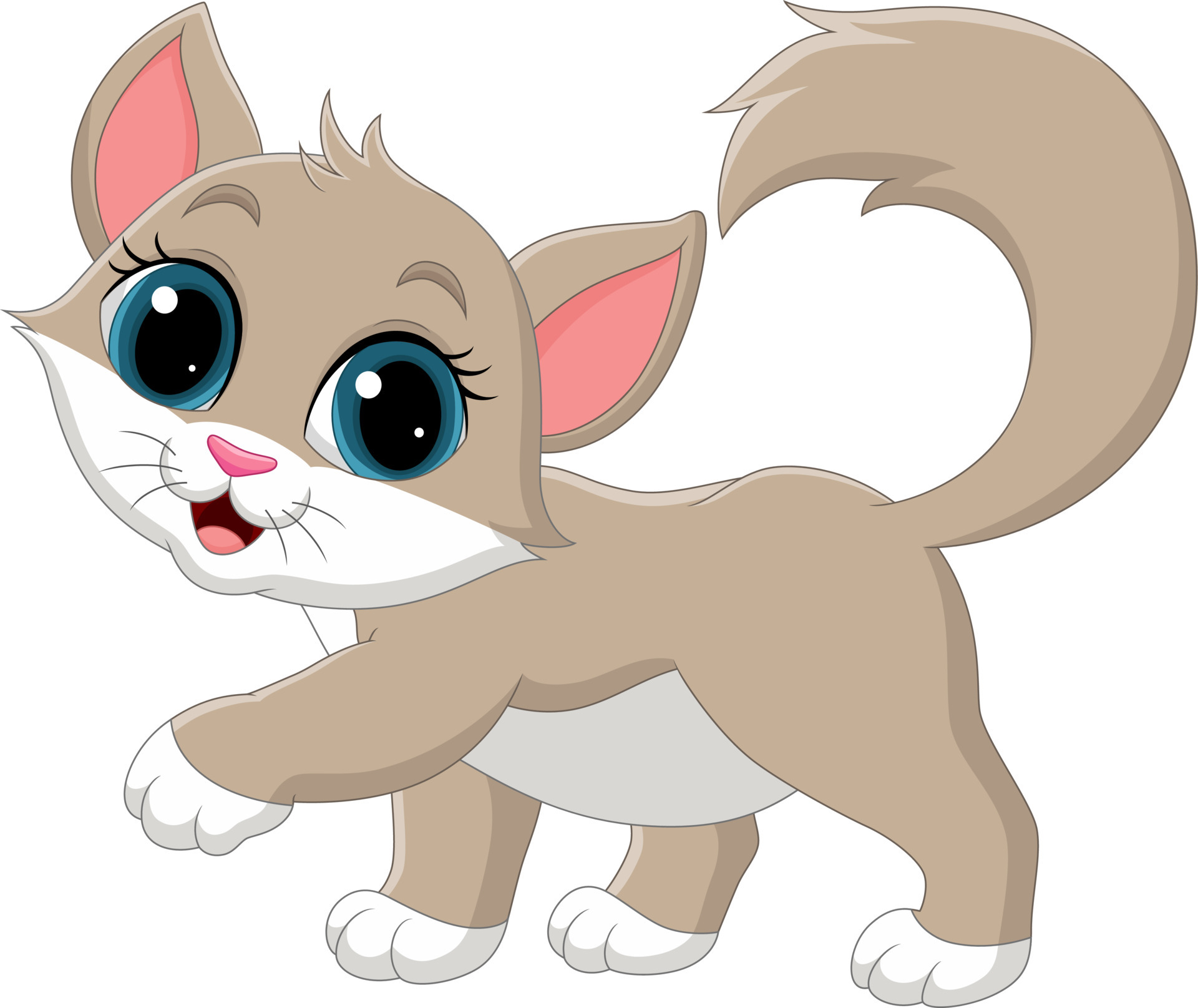 Cartoon cute cat isolated on white background 5162533 Vector Art at