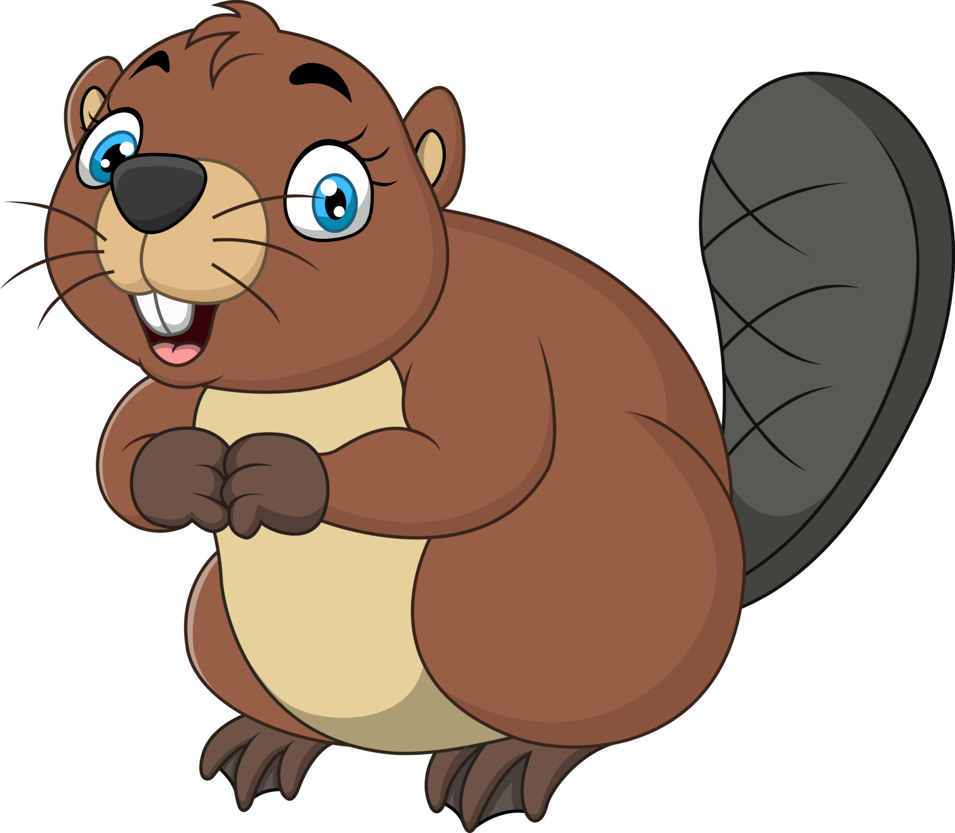 Cartoon happy beaver on white background 5162536 Vector Art at Vecteezy